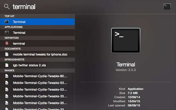 Mac terminal app location app